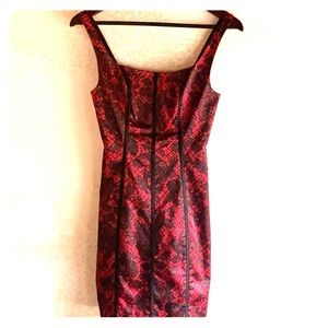 Guess red & black fitted sleeveless dress. Size 2